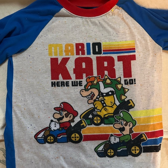 Nintendo Mario Kart Red and Blue Pajama Shirt - Picture 1 of 4